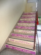 Naklejka na schody daty historyczne