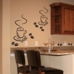 Naklejki na ścianę do kuchni Dwie filiżanki kawy M5