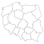 Naklejka na ścianę Mapa Polski w konturach M17