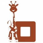 Naklejka na włącznik welurowa żyrafa W20