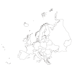 Naklejka na ścianę Mapa Europy w konturach M21