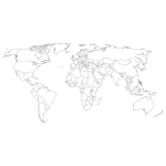 Welurowa naklejka Mapa świata w konturach W26