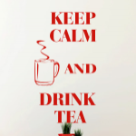 Naklejka na ścianę napisy po angielsku Keep calm and drink tea M20