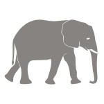 Naklejka welurowa Słoń W3