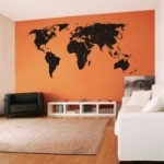 Naklejka na ścianę Mapa świata z podziałem na państwa M3