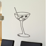 Naklejka welurowa dekoracyjna Kieliszek do martini W16
