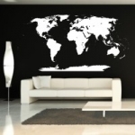 Naklejka na ścianę Mapa świata z Antarktydą M2