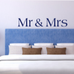 Szablon z napisami na ścianę do sypialni Mr & Mrs S2