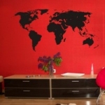 Naklejka na ścianę welurowa Mapa świata W5