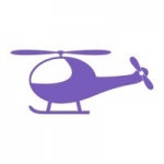 Welurowa naklejka dekoracyjna Helikopter W15