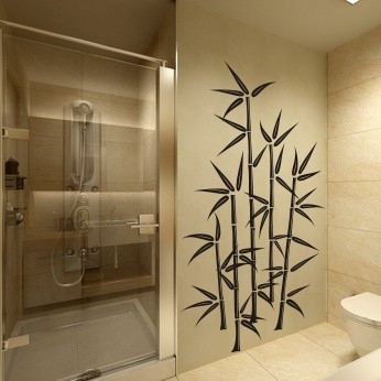 Naklejka z weluru drzewo bambus do łazienki