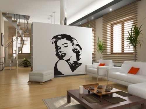 Naklejka welurowa na ścianę Marilyn Monroe do salonu