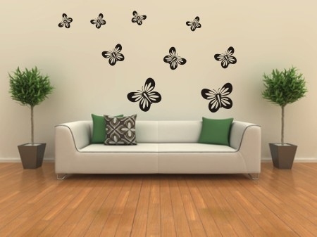 Szablon do malowania na ścianie z motylkami