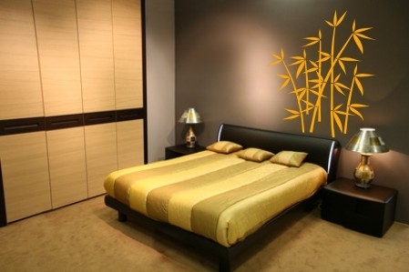 Szablony ścienne do dekoracji sypialni z bambusem