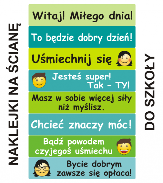 Naklejki na ścianę do szkoły ze zwrotami motywacyjnymi