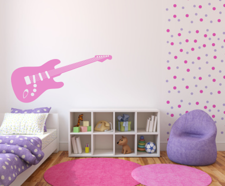 Szablony na ścianę do pokoju młodzieżowego gitara elektryczna