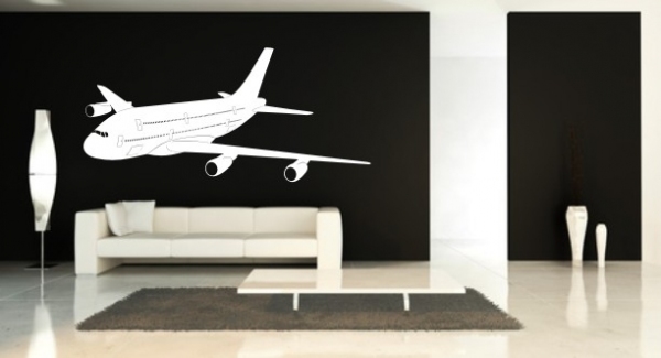 Duży szablon do malowania na ścianie samolot w pokoju dziennym i chłopięcym