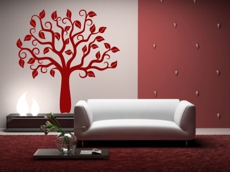 Naklejka drzewo na ścianie w pokoju