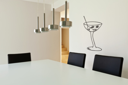 Szablon malarski na ścianę kieliszek martini do kuchni i jadalni