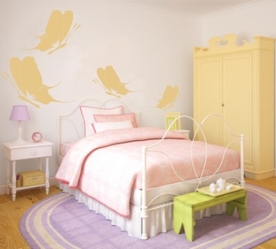 Naklejki welurowe na ścianę do pokoju dziecięcego i młodzieżowego motyle