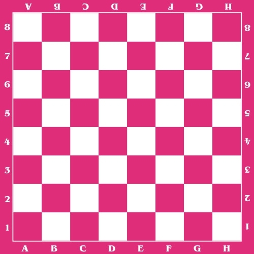 Nalepka szachy warcaby w kolorze różowym, naklejka podłogowa