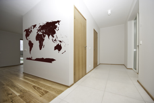 Szablon malarski na ścianę mapa świata do dużego pokoju i salonu