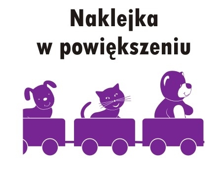 Naklejki na ścianę dla dzieci zwierzątka w pociągu czyli miś i kotek oraz piesek
