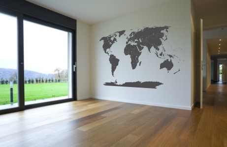 Naklejki na ścianę z mapą świata, naklejka mapa świata w konturach