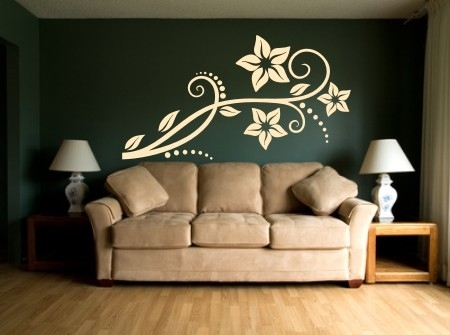 Naklejki na ściany lateksowe z folii welurowej z motywem kwiatowym do pokoju