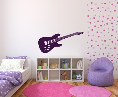 Naklejki do pokoju młodzieżowego na ścianę gitara elektryczna