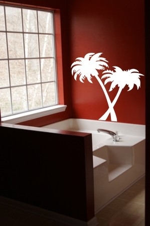 Szablony do malowania w łazience drzewa palmy