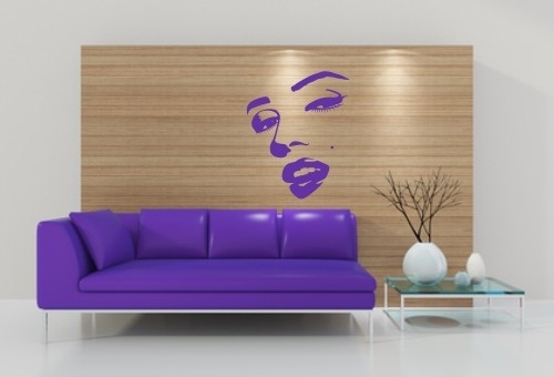 Welurowa naklejka na ścianę do salonu kosmetycznego twarz Marilyn Monroe